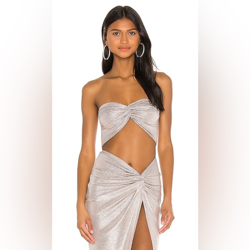 NWT Natalie Rolt Saskia Silver Skirt